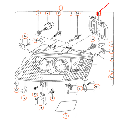 NEW AUDI A6 C6 HEADLIGHT LEFT PROTECTIVE CAP 4F0941159 ORIGINAL