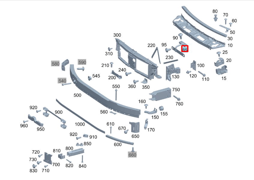 NEW MERCEDES-BENZ C W206 FRONT REINFORCEMENT STRIKER A2068980100 ORIGINAL