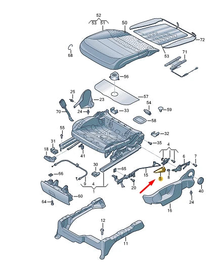 NEW VW TOUAREG 7P FRONT RIGHT SEAT HEIGHT ADJUST. HANDLE 7P6882252A82V