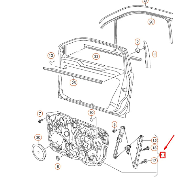 NEW VW TOUAREG 7P FRONT LEFT DOOR WINDOW REGULATOR 7P6837461B ORIGINAL