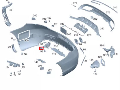 NEW MERCEDES-BENZ C W205 REAR RIGHT LOWER BUMPER BRACKET A2058854214