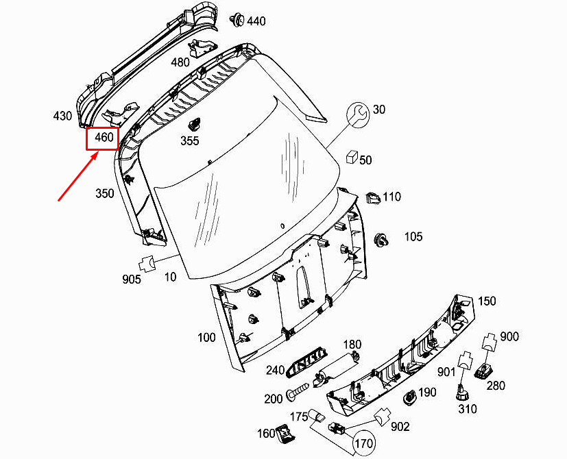 new mercedes-benz e w212 rear left trunk lid hinge cover a2126931533 original