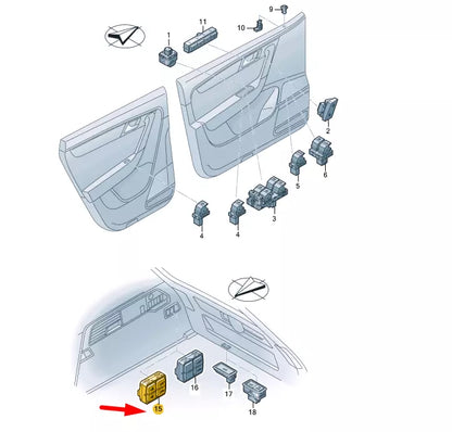 NEW VW TOUAREG CR MK3 TOW HITCH / LOAD EDGE LOWERING SWITCH 760959511WHS