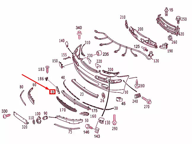 NEW MERCEDES-BENZ S W220 FRONT BUMPER RIGHT GRILLE COVER A2208851623 ORIGINAL