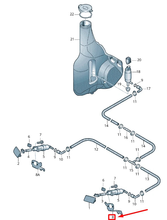 NEW VW CRAFTER 2F MK1 LEFT HEADLIGHT WASHER CYLINDER BRACKET 2E0937535E