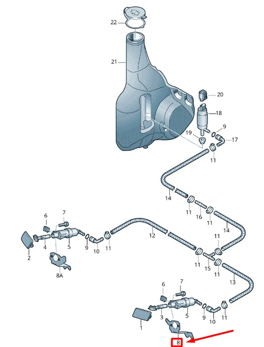 NEW VW CRAFTER 2F MK1 LEFT HEADLIGHT WASHER CYLINDER BRACKET 2E0937535E