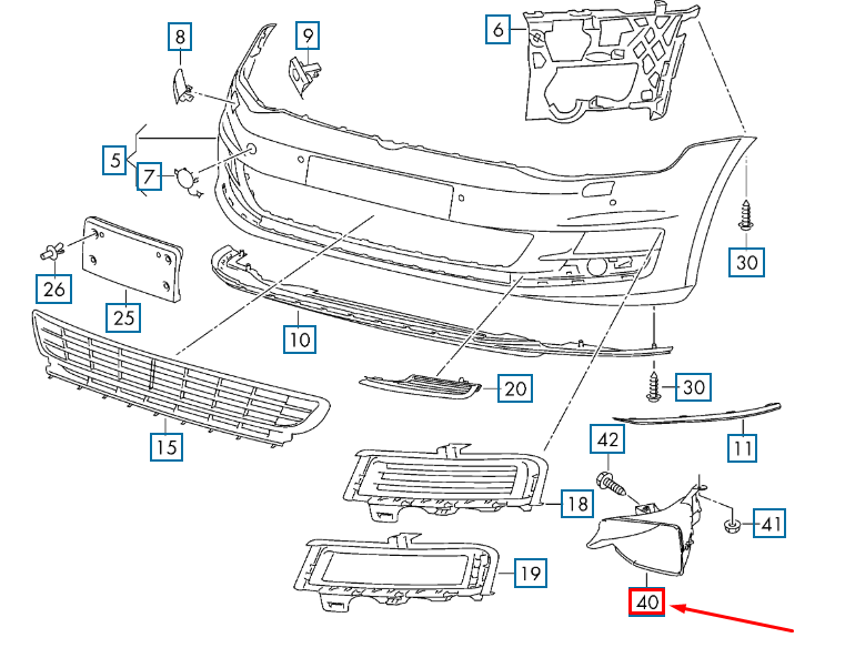 NEW VW GOLF MK7 FRONT BUMPER REAR AIR GUIDE CHANNEL 5G0825323A ORIGINAL