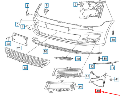 NEW VW GOLF MK7 FRONT BUMPER REAR AIR GUIDE CHANNEL 5G0825323A ORIGINAL