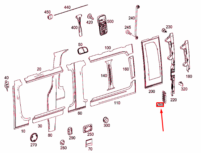 NEW MERCEDES-BENZ SPRINTER 906 D-PILLAR BOTTOM COVER A90669209227J69 ORIGINAL