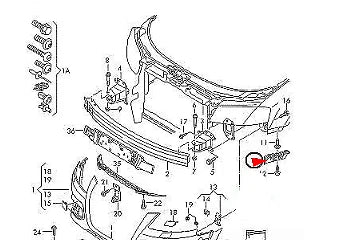 NEW AUDI A3 8P FRONT LEFT BUMPER SUPPORT BRACKET 8P0807183B ORIGINAL