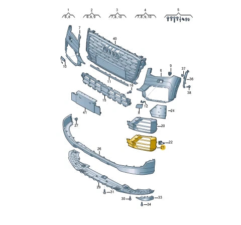 NEW AUDI Q2 FRONT BUMPER RIGHT GRILLE 81A807672B4W3 ORIGINAL