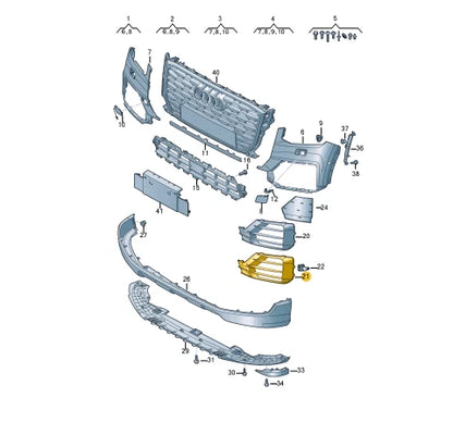 NEW AUDI Q2 FRONT BUMPER RIGHT GRILLE 81A807672B4W3 ORIGINAL