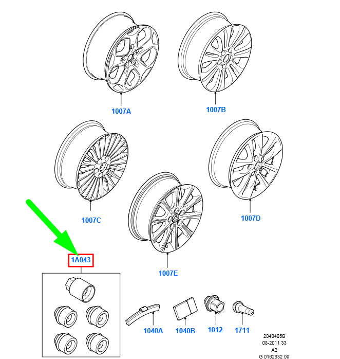 new ford mondeo mk4 wheel locking kit 1719997 6g92-1a043-bb original