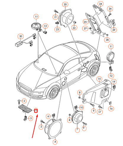NEW AUDI TT 8J FRONT DASHBOARD CENTER SPEAKER 8J0035362 ORIGINAL