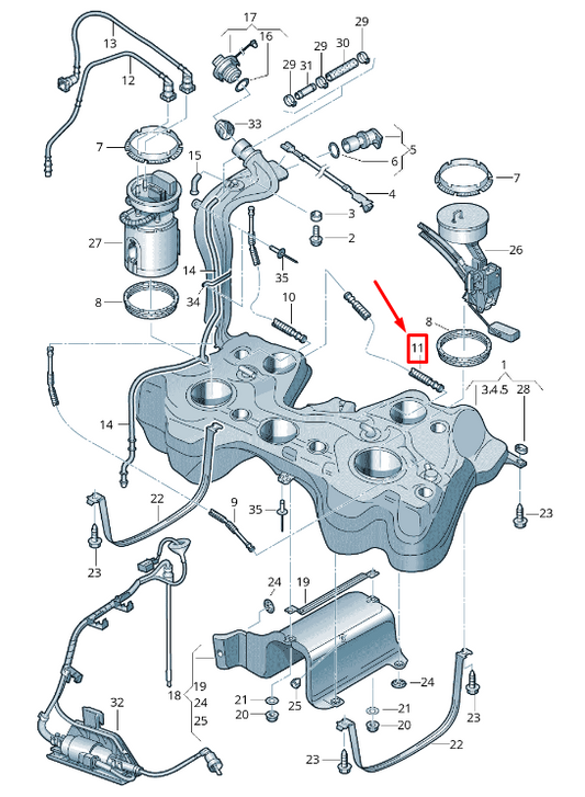 new skoda yeti 5l fuel tank breather line 1k0201993aa original