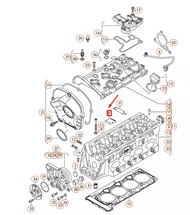 NEW AUDI A3 8P INTAKE MANIFOLD PARTITION 06H103411B ORIGINAL