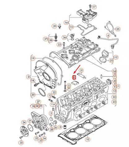NEW AUDI A3 8P INTAKE MANIFOLD PARTITION 06H103411B ORIGINAL