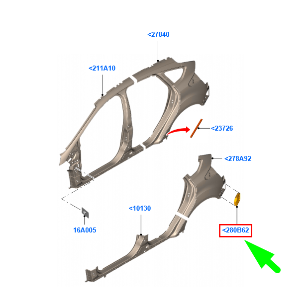 new ford focus c346 mk3 rear right side vent air outer grille 1706175 original