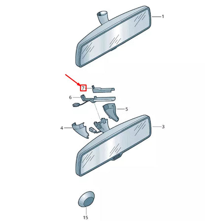 NEW VOLKSWAGEN CADDY 2K MK3 REAR VIEW MIRROR CABLE GUIDE 7L08575949B9