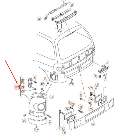 NEW VOLKSWAGEN SHARAN 7M REAR RIGHT OUTER TAILLIGHT 7M3945096M ORIGINAL