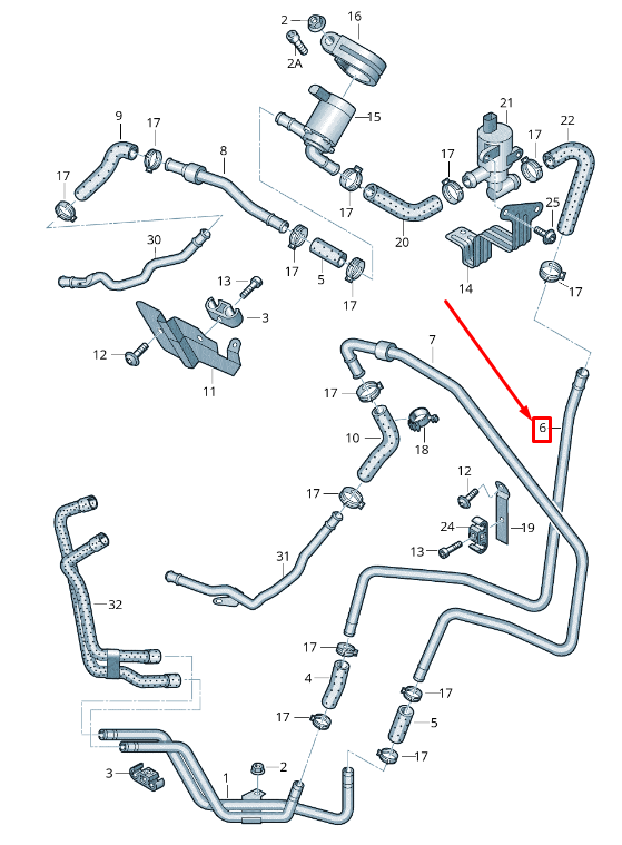 NEW AUDI Q7 4L ENGINE COOLANT FEED PIPE 7L8819925B ORIGINAL