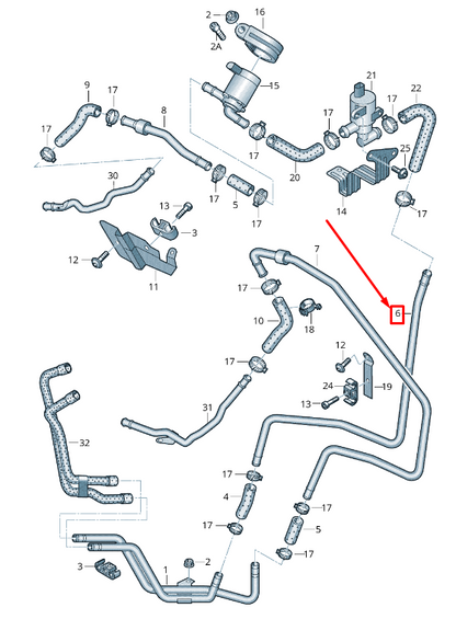 NEW AUDI Q7 4L ENGINE COOLANT FEED PIPE 7L8819925B ORIGINAL
