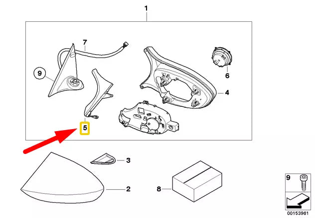 NEW BMW M3 COUPE E92 FRONT LEFT DOOR MIRROR COVER 8045017 51168045017 ORIGINAL