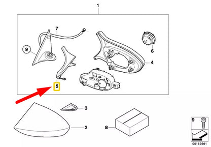 NEW BMW M3 COUPE E92 FRONT LEFT DOOR MIRROR COVER 8045017 51168045017 ORIGINAL
