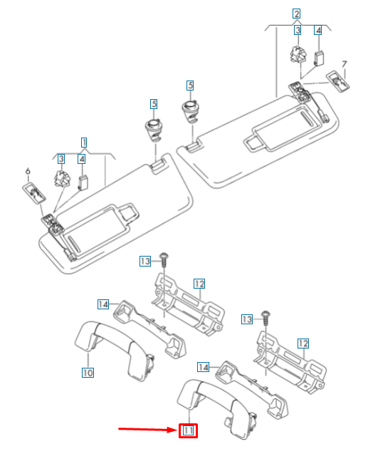new vw golf vii 5g mk7 rear roof grab handle 5g0857643by20 original