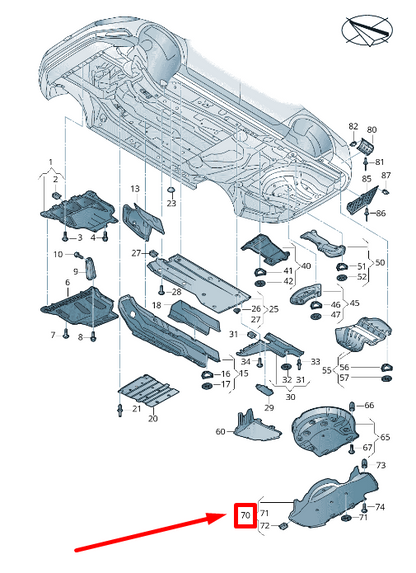 new vw arteon 3h7 trunk boot underbody cover 3g0825523c original