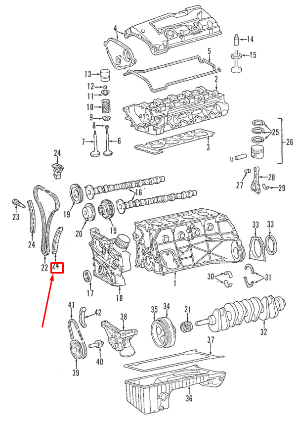 NEW MERCEDES-BENZ C W202 TIMING CHAIN GUIDE RAIL A1110501416 ORIGINAL