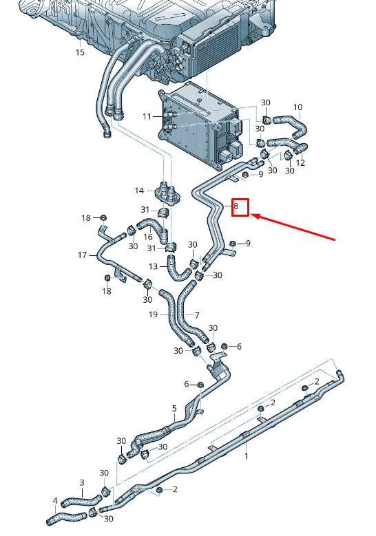 new audi q7 4m engine coolant pipe 4m0121083l original