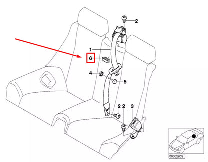 NEW BMW 3 CABRIO E46 REAR SEAT BELT GUIDE 7009662 52107009662 ORIGINAL