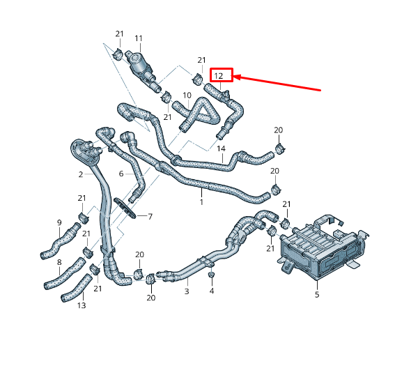 new audi a8 4n engine coolant hose 4n1819460a original