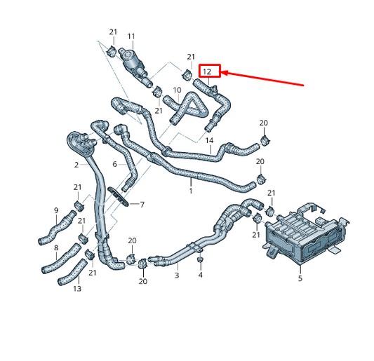 new audi a8 4n engine coolant hose 4n1819460a original