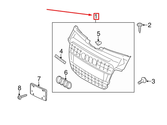 NEW AUDI A5 SPORTBACK 8T FRONT RADIATOR GRILLE 8T0853651Q1RR