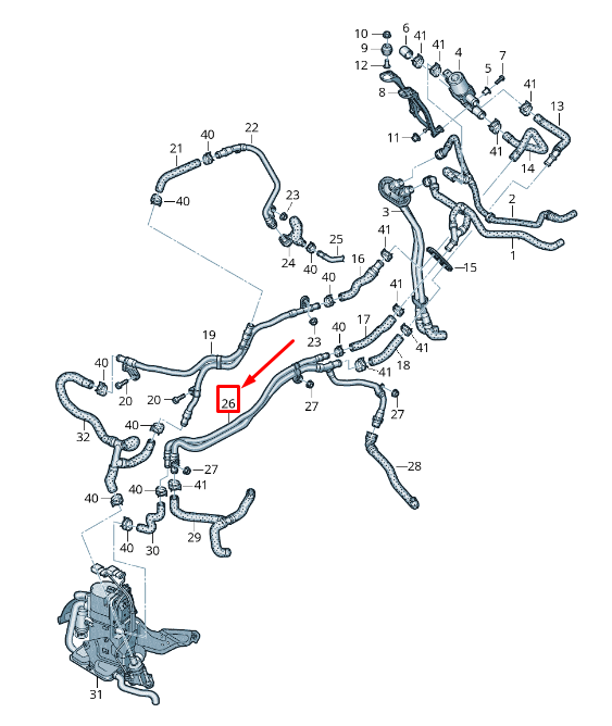 new audi a8 4n engine coolant pipe 4n0265235ba original