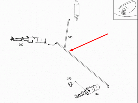 NEW MERCEDES-BENZ C-CLASS W204 HEADLIGHT WASHER HOSE A2048602592 2010 ORIGINAL