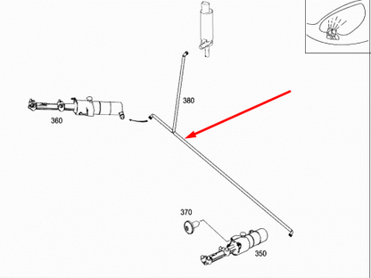 NEW MERCEDES-BENZ C-CLASS W204 HEADLIGHT WASHER HOSE A2048602592 2010 ORIGINAL