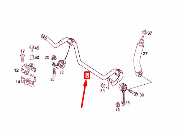 NEW MERCEDES-BENZ S W220 FRONT STABILIZER TORSION BAR A2203232165 ORIGINAL