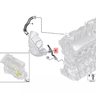 NEW BMW 7 G11 CRANKCASE VENTILATION VENT PIPE 11157642546 7642546 ORIGINAL
