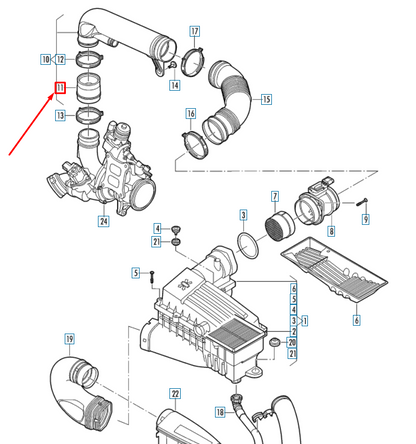 NEW AUDI A1 MK1 ENGINE AIR INTAKE HOSE FRONT 1K0129627C ORIGINAL