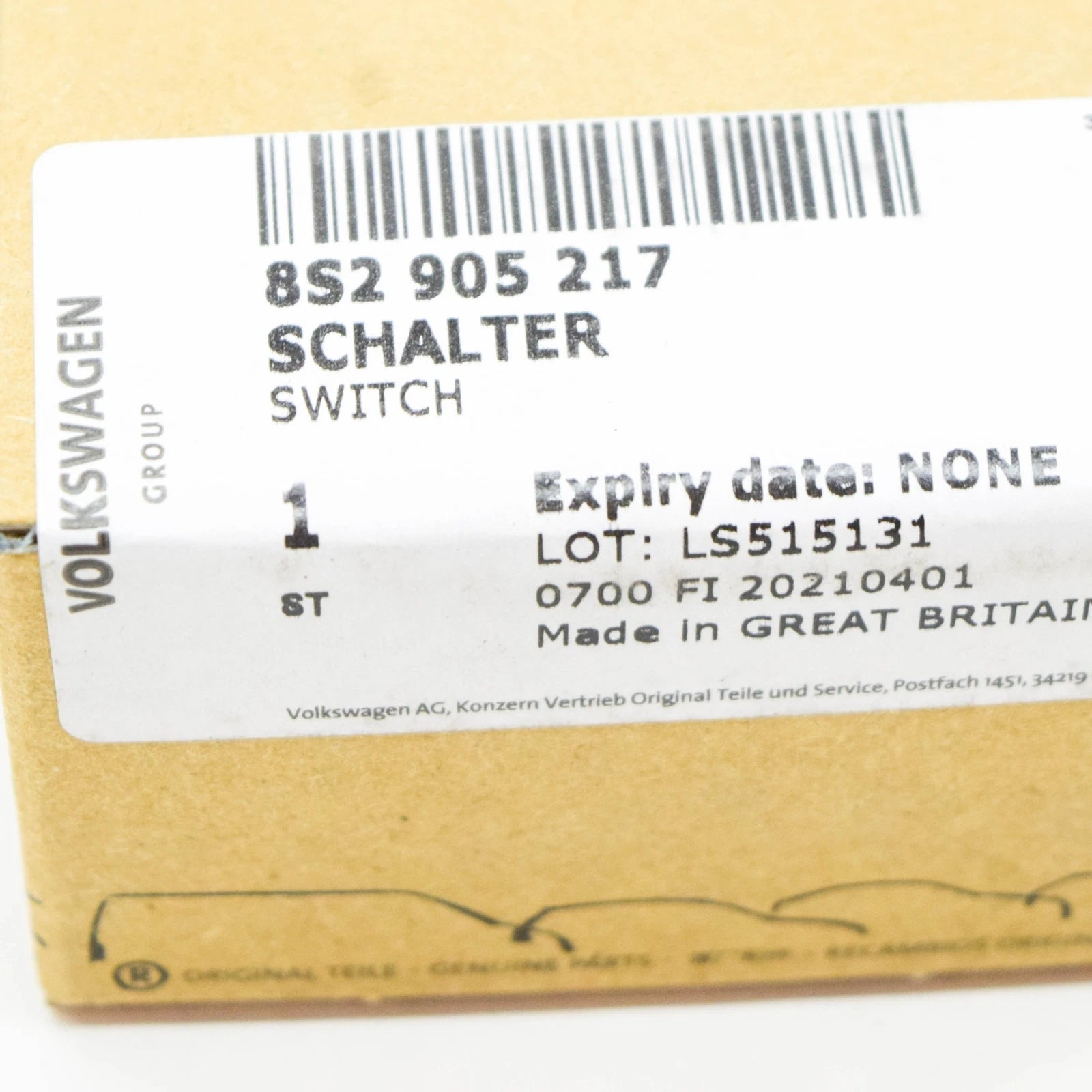 NEW AUDI TT ROADSTER FV9 8S START STOP IGNITIN SWITCH RHD 8S2905217 ORIGINAL