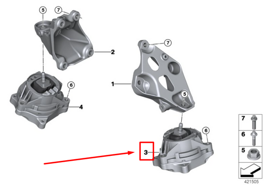 new bmw 4 gran coupe f36 left engine mount 6859411 22116859411 original