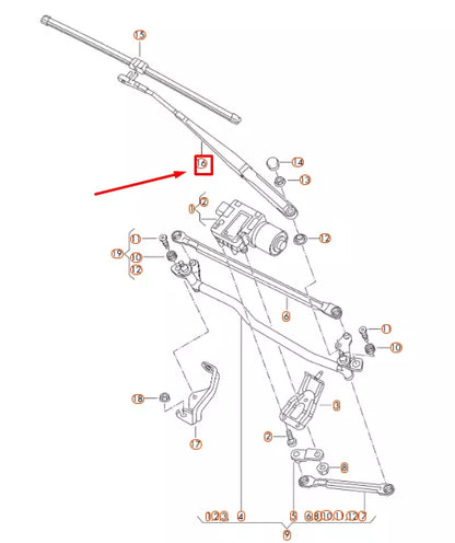 NEW AUDI A3 8P FRONT WINDSHIELD LEFT AERO WIPER ARM LHD 8P1955407A