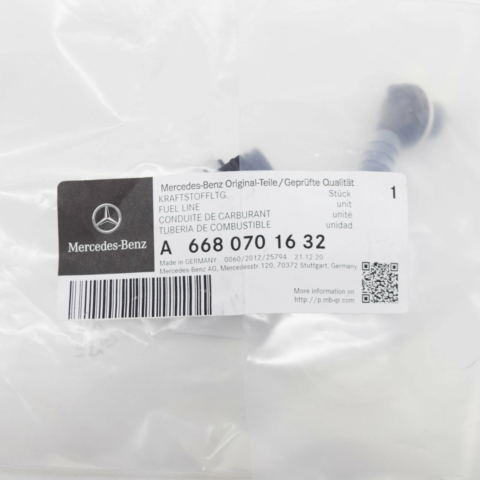 NEW MB A W168 ENGINE DIESEL FUEL FILTER HOSE PIPE A6680701632 ORIGINAL