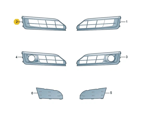 NEW AUDI A8 D4 FRONT RIGHT LIGHT FOG GRILLE 4H0807680RT94 2014 ORIGINAL