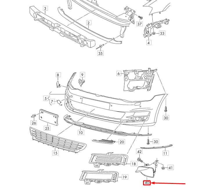 NEW VW GOLF MK7 FRONT LEFT AIR GUIDE CHANNEL 5G08074059B9