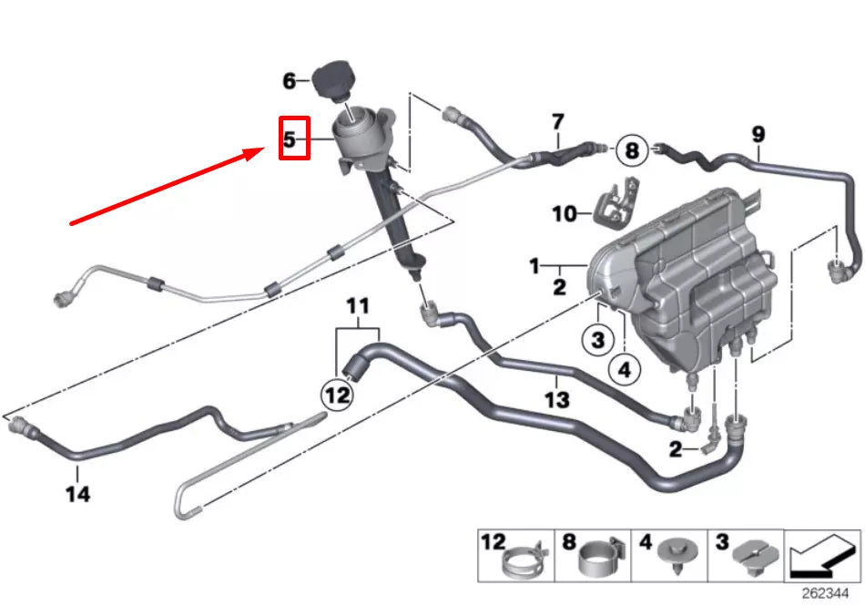NEW BMW 6 F12 COOLANT EXPANSION TANK FILLER NECK 17137591692 7591692 ORIGINAL