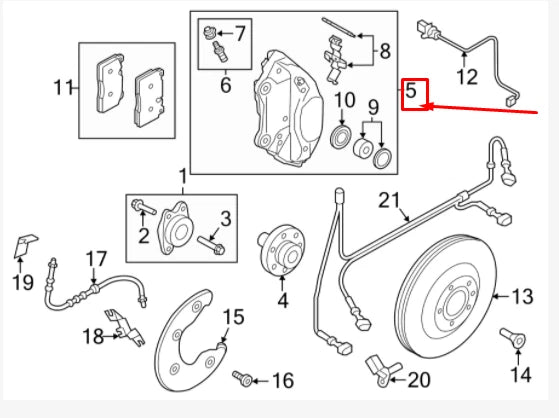 NEW AUDI Q5 8R FRONT LEFT BRAKE CALIPER 8R0615107G ORIGINAL